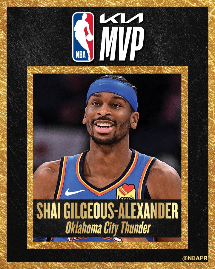 官方：亚历山大当选NBA2025-26赛季MVP